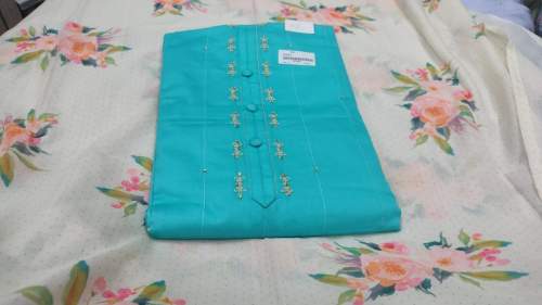 Sky Blue Plain dress Material with Printed Dupatta