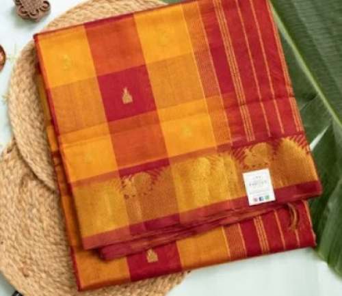 Buy Yellow Cotton Hand Weaving Saree  by Parijat Collections