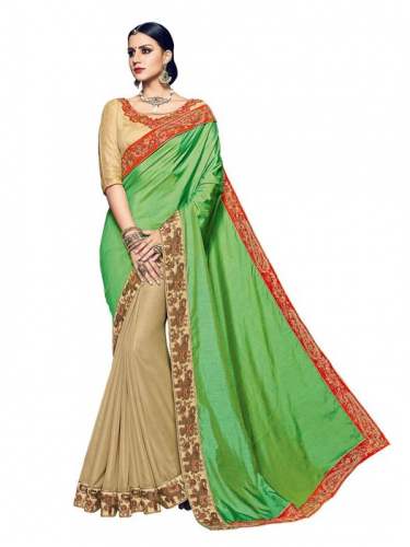 Gorgeous Green Indian Saree  by Shri Radha Rani Sarees