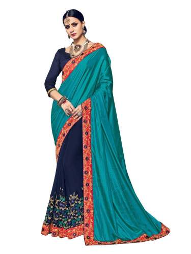 Light Weighted Morpinch Half Silk Saree  by Shri Radha Rani Sarees