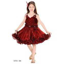 girls fancy red frock