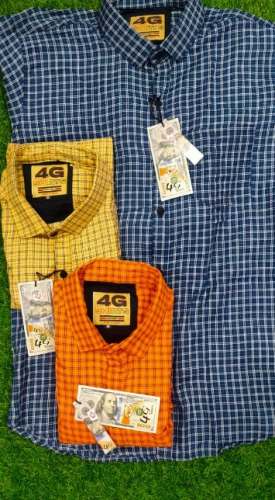 4G Small Checks Print Mens Shirt 