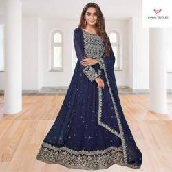 Navy Blue Anarkali Suit Gown in Chikmaglur