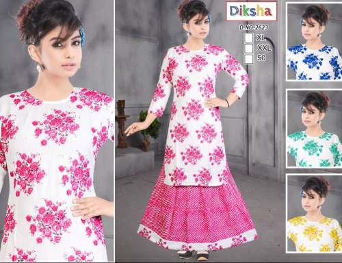 New Arrival Printed Kurti Palazzo Set 