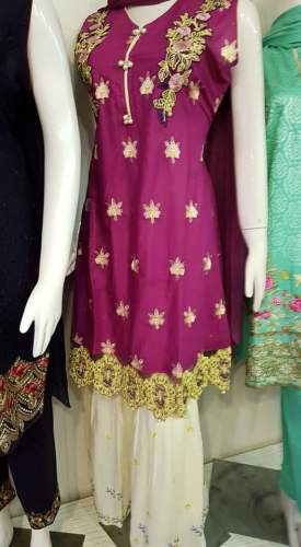 Stunning Pink and White Sharara Suit  by Suhani Collection