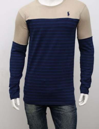 Blue Full Sleeve Mens Round Neck T shirt by Royal Garments