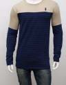 Blue Full Sleeve Mens Round Neck T shirt
