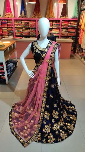 Party Wear Wine Embroidered Lehenga Choli by Rishi s Collection