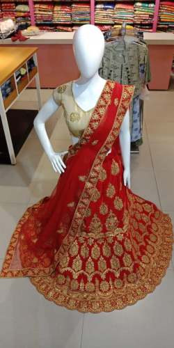 Red Bridal Embroidered Lehenga in Khardaha by Rishi s Collection