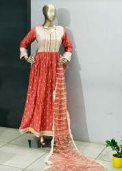 Fancy Orange Anarkali Suit in Khurja 