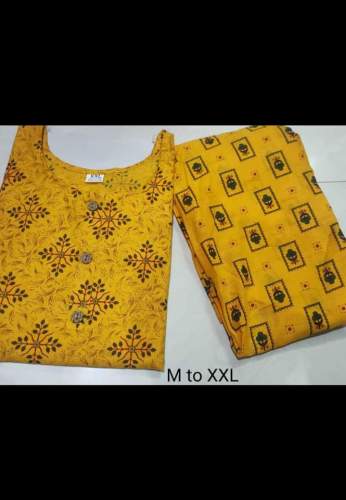 Mustard Yellow Rayon Kurti Palazzo Set by Namdev Garment