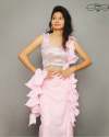 new-collection-pink-ruffle-saree-for-women