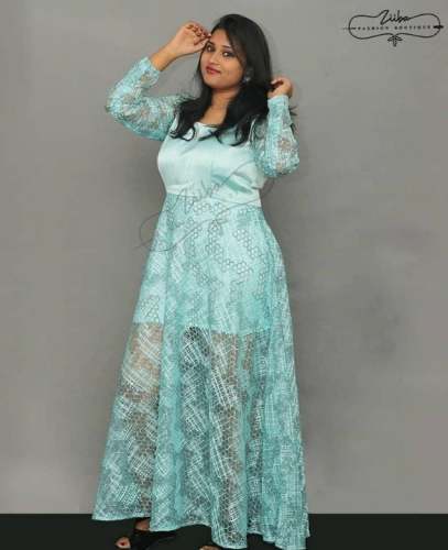 New Collection Sky Blue Western One Piece by Ziiba Boutique