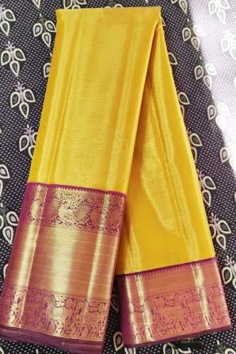 Designer Yellow and Pink Pure Silk Saree by KAMALA SILK HOUSE