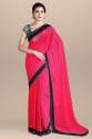 regular-wear-pink-plain-saree-with-black-border