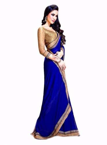 New Collection Plain Border Saree For Ladies