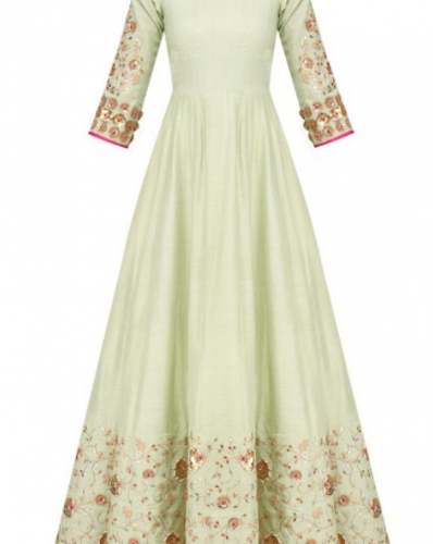 New Light Yellow long Anarkali Suit For Women