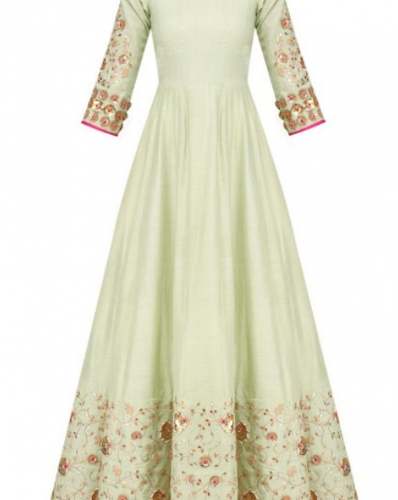 New Light Yellow long Anarkali Suit For Women by Ajba Womens Wear