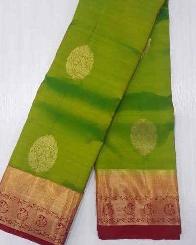 Designer Mehendi Green Silk Saree