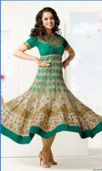 Designer Green Embroidered Anarkali Kurti set 