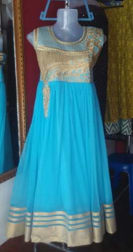 Sky Blue heavy Neck Work Kurti  by Kashish Style Meets Tradition