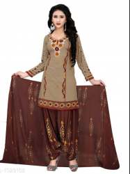 Regular Wear Readymade Brown Patiala Suit