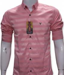 Fancy Striped Design Pink Men Shirt 
