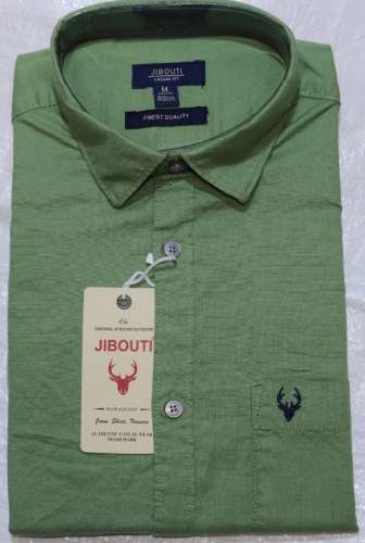 Formal wear Mens Plain Mehandi Green Shirt  by U turn mens Fashion