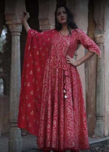 New Collection Angrakha Red Kurti At Wholesale by Pushpanjali Nx