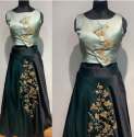 New Crop Top Green Lehenga For Women
