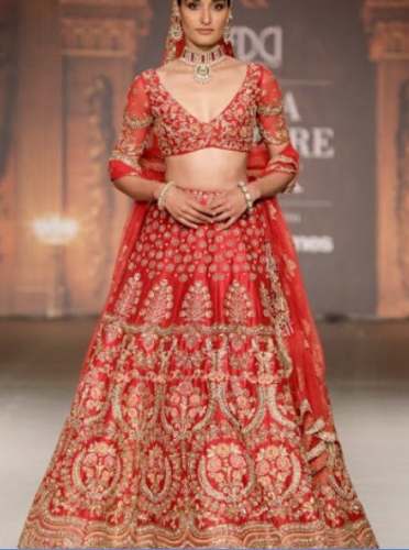 Buy Red Embroidery Lehenga Choli At Wholesale by Jay Textile