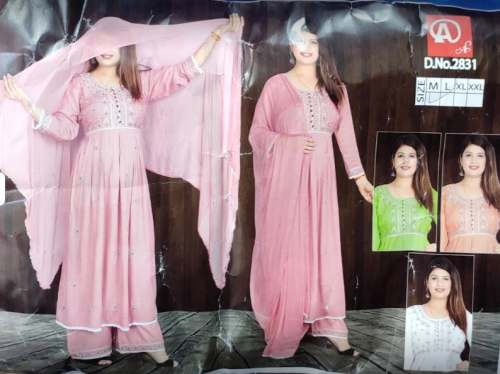 New Pink Ready Made Palazzo Suit For Women