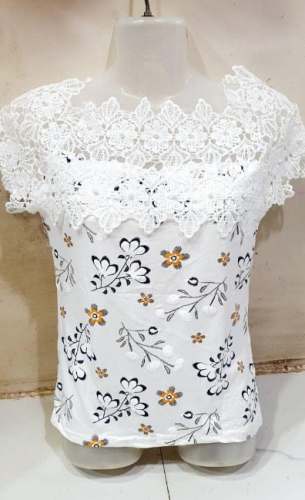 New White Off Shoulder Western Top At Wholesale by Bhoomi Fashion