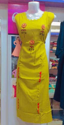 Straight Fancy Embroidery Kurti For Women