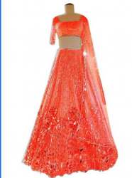 Orange Shimmer Party Wear Lehenga Choli