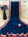 Party Wear Blue Saree With Lace Border 