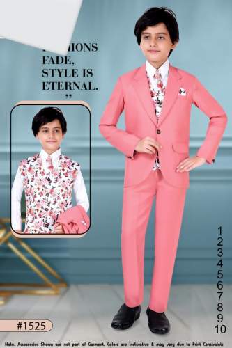 Peach Color Kids Boys Suit  D 1525 by Sajid Wajid Kids Wear