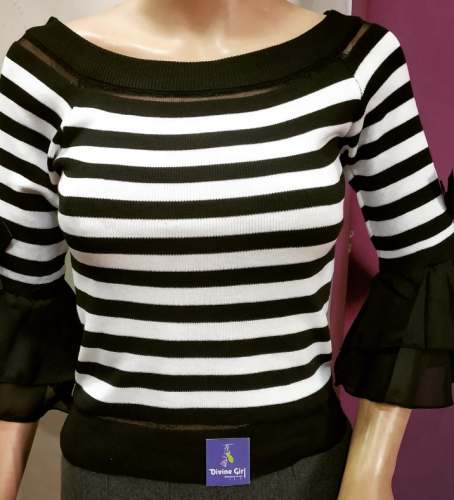 New Collection White And Black Western Top by Divine Girl