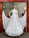 6 Layer Ruffle White Georgette Gown thumb 4