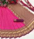 Elegant Pink Golden Zari Silk Saree thumb 1