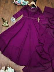 Fancy Gown With Dupatta and Belt