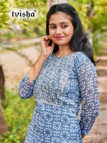 Kota Doriya Print with Embroidery Kurti