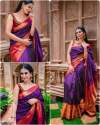Latest Arrival of Soft Silk Jacquard Saree thumb 9