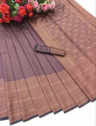 Pretty Coper jari SIlk Saree