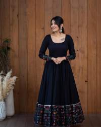 Stylish Party Wear Black Gown