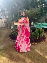 Tuetron Silk Sibori Rich Digital Print Lehenga