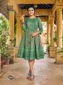 Tunic Style kurti Full Flair With center Belt thumb 2