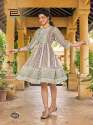 Tunic Style kurti Full Flair With center Belt thumb 3