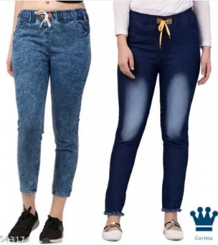 Fancy Denim Jogger Pant for Girls by Riyanshi Collection