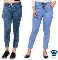 Fancy Denim Jogger Pant for Girls thumb 1